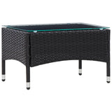 5 Piece Garden Lounge Set With Cushions Poly Rattan Black