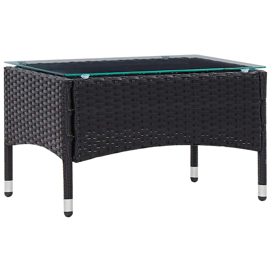 5 Piece Garden Lounge Set With Cushions Poly Rattan Black