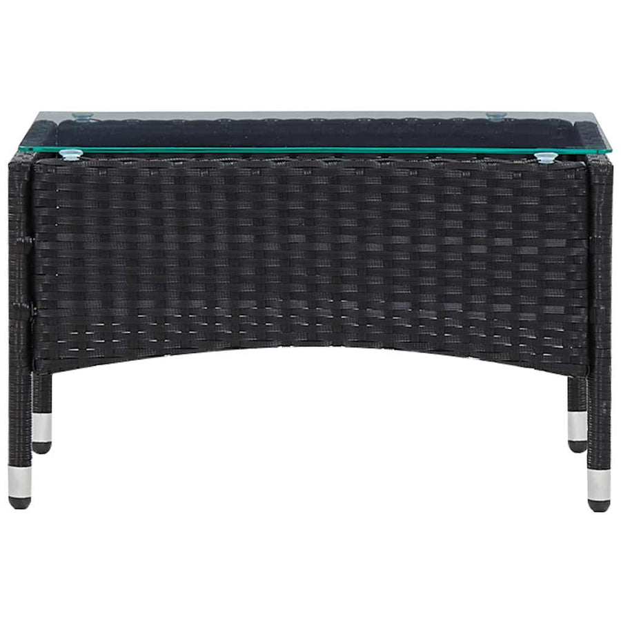 5 Piece Garden Lounge Set With Cushions Poly Rattan Black