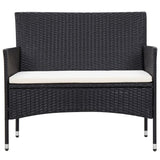 5 Piece Garden Lounge Set With Cushions Poly Rattan Black