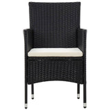 5 Piece Garden Lounge Set With Cushions Poly Rattan Black