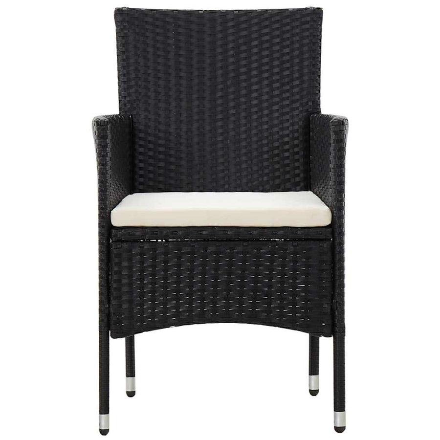 5 Piece Garden Lounge Set With Cushions Poly Rattan Black