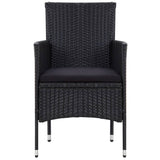 5 Piece Garden Lounge Set With Cushions Poly Rattan Black