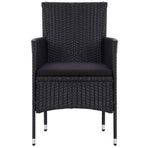 5 Piece Garden Lounge Set With Cushions Poly Rattan Black