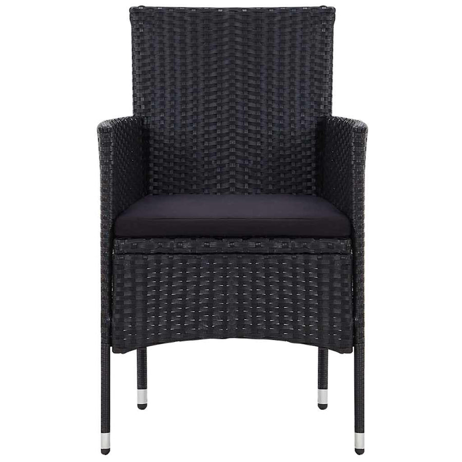 5 Piece Garden Lounge Set With Cushions Poly Rattan Black