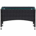 5 Piece Garden Lounge Set With Cushions Poly Rattan Black