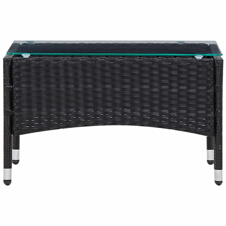 5 Piece Garden Lounge Set With Cushions Poly Rattan Black
