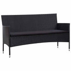 5 Piece Garden Lounge Set With Cushions Poly Rattan Black