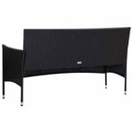 5 Piece Garden Lounge Set With Cushions Poly Rattan Black