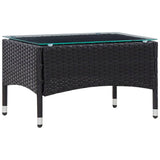 5 Piece Garden Lounge Set With Cushions Poly Rattan Black
