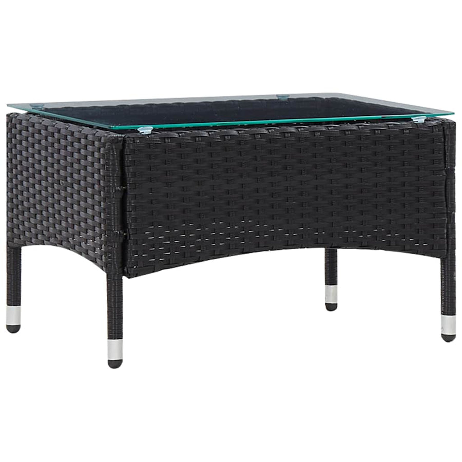 5 Piece Garden Lounge Set With Cushions Poly Rattan Black