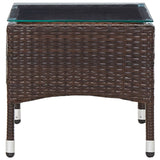 Coffee Table Brown 60x40x36 cm Poly Rattan - Side View