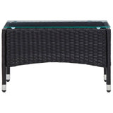 Coffee Table Black 60x40x36 cm Poly Rattan - Front View