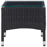 Coffee Table Black 60x40x36 cm Poly Rattan - Side View