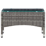 Coffee Table Grey 60x40x36 cm Poly Rattan - Front View