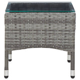 Coffee Table Grey 60x40x36 cm Poly Rattan - Side View