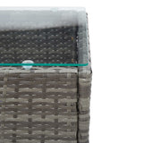 Coffee Table Grey 60x40x36 cm Poly Rattan - Top-Down View