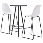 3 Piece Bar Set Plastic White