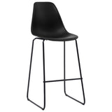 3 Piece Bar Set Plastic Black - Rear View