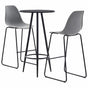 3 Piece Bar Set Plastic Grey