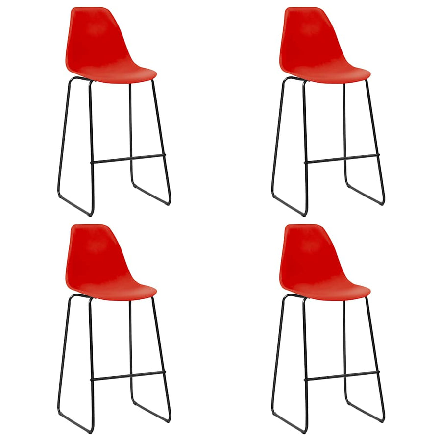 5 Piece Bar Set Plastic Red