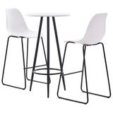 3 Piece Bar Set Plastic White