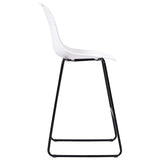 3 Piece Bar Set Plastic White - Low Angle