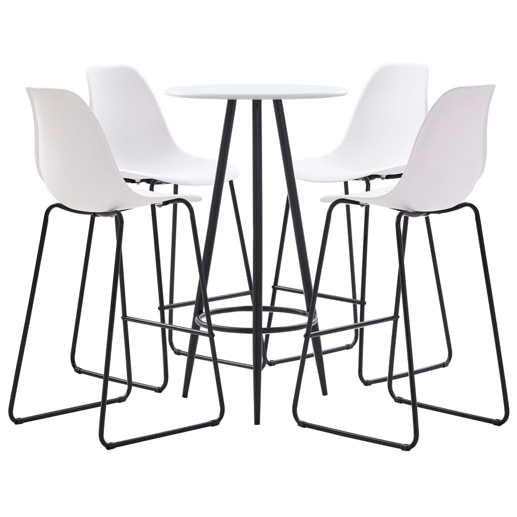 5 Piece Bar Set Plastic White