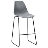 3 Piece Bar Set Plastic Grey - Rear View