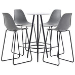 5 Piece Bar Set Plastic Grey