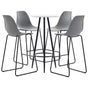 5 Piece Bar Set Plastic Grey