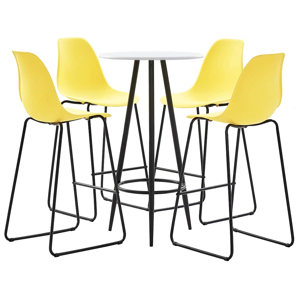 5 Piece Bar Set Plastic Yellow