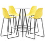 5 Piece Bar Set Plastic Yellow