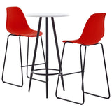 3 Piece Bar Set Plastic Red