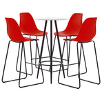 5 Piece Bar Set Plastic Red