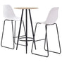 3 Piece Bar Set Plastic White