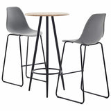 3 Piece Bar Set Plastic Grey