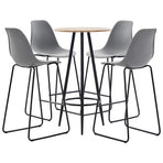 5 Piece Bar Set Plastic Grey