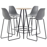 5 Piece Bar Set Plastic Grey