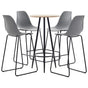 5 Piece Bar Set Plastic Grey