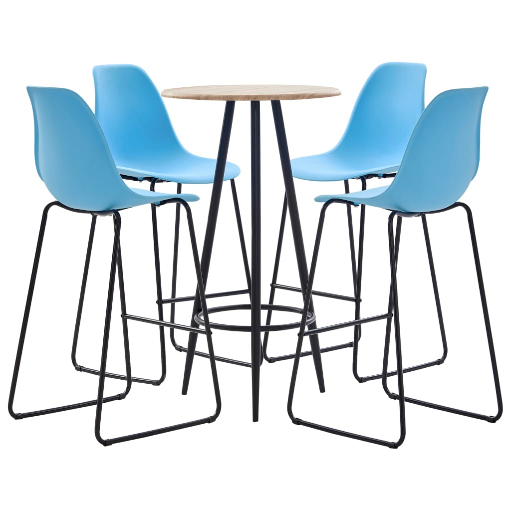 5 Piece Bar Set Plastic Blue