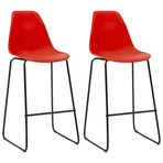 3 Piece Bar Set Plastic Red