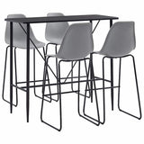 5 Piece Bar Set Plastic Grey