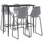 5 Piece Bar Set Plastic Grey
