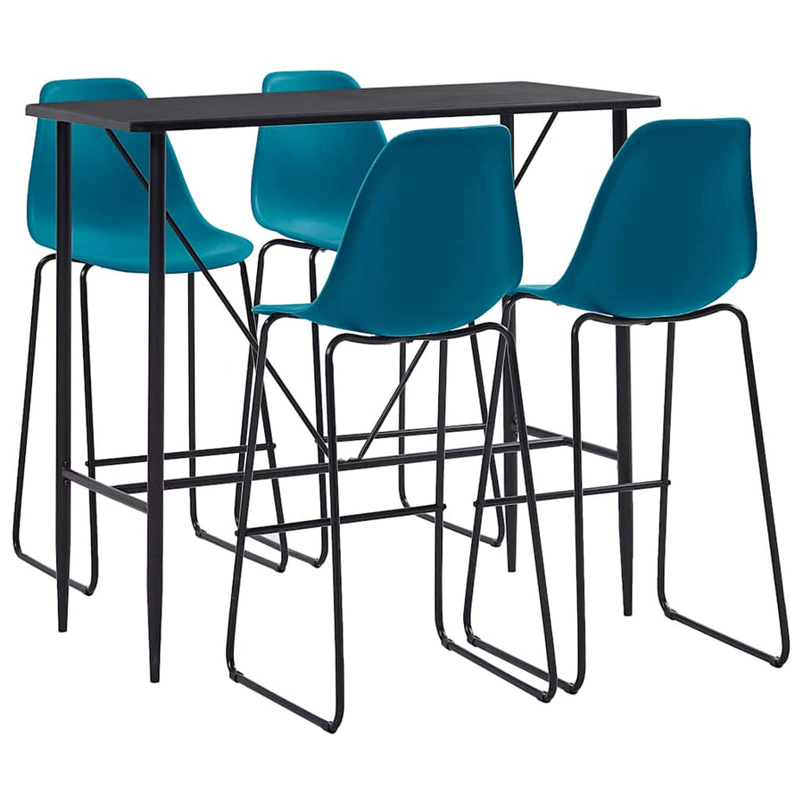 5 Piece Bar Set Plastic Turquoise