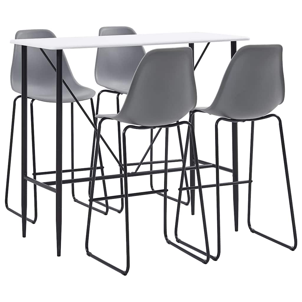 5 Piece Bar Set Plastic Grey