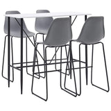 5 Piece Bar Set Plastic Grey