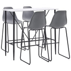5 Piece Bar Set Plastic Grey