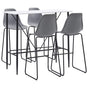 5 Piece Bar Set Plastic Grey