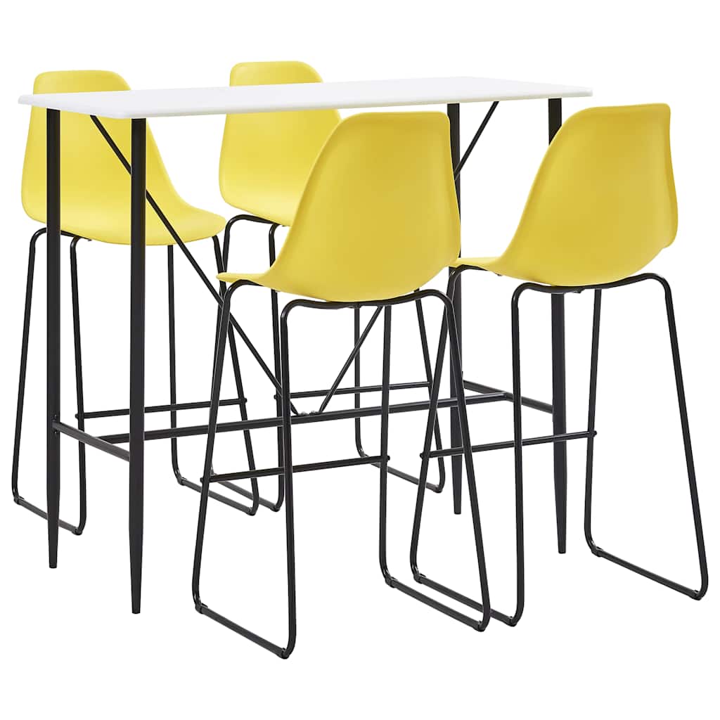 5 Piece Bar Set Plastic Yellow